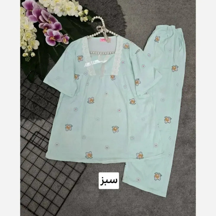 ست تیشرت و شلوار زنانه کرسپو وارداتی مدل فاطیما فری سایز