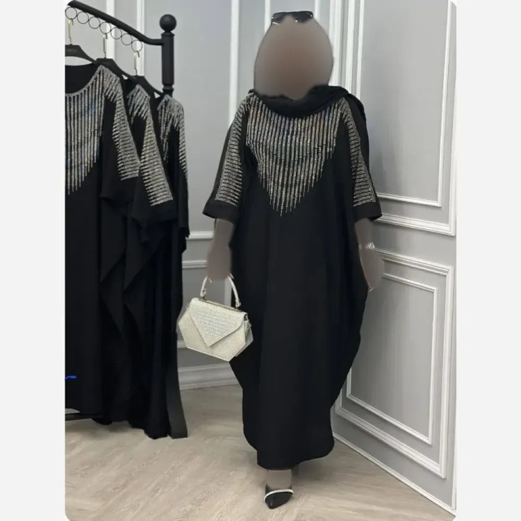 عبا زنانه مدل افروز جنس الیزه رنگ مشکی سایز 38 تا 50