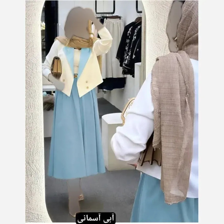 ست کت دامن زنانه لنین نچرال مدل المیرا فری سایز