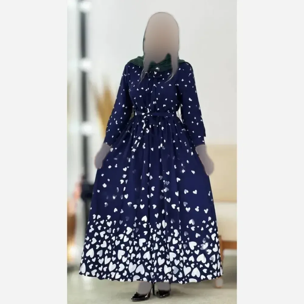 پیراهن زنانه بوگاتی مدل سوگل رنگ مشکی و سرمه ای سایز فری سایز