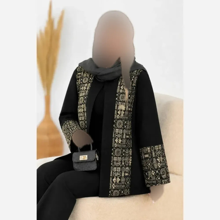 کت زنانه مدل ماندانا جنس پرشین مکانیک و سوزن دوزی فری سایز