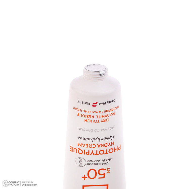 فلوئید ضد آفتاب بدون رنگ درماتیپیک مدل hydra cream محافظ UVA،UVB مناسب برای پوست خشک حجم 40 میلی لیتر