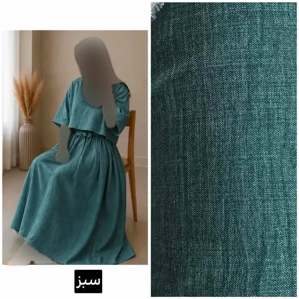 ست شنل و سارافون زنانه مدل آنا جنس شانتون کتان سایز 38 تا 46