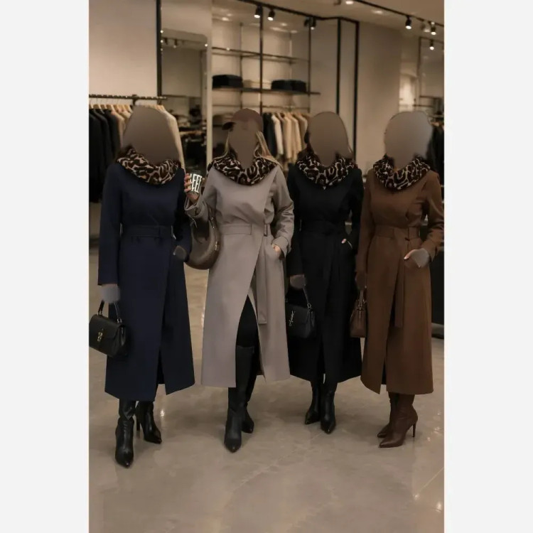 بارانی زنانه جنس کتان تی سی قد 118 سایز 38 تا 46