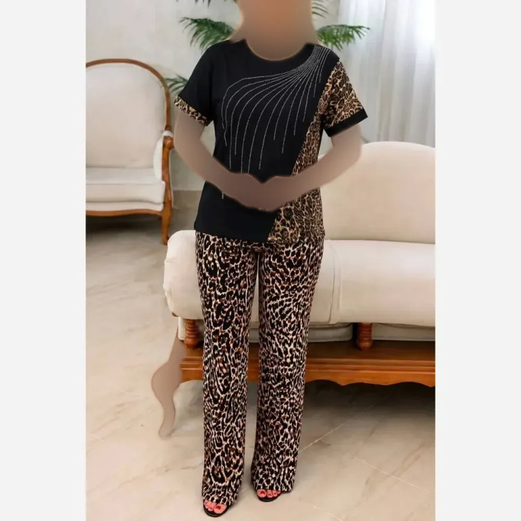 ست بلوز و شلوار زنانه قواره دار ویسکو الیزه فول کش سایز بزرگ (2)