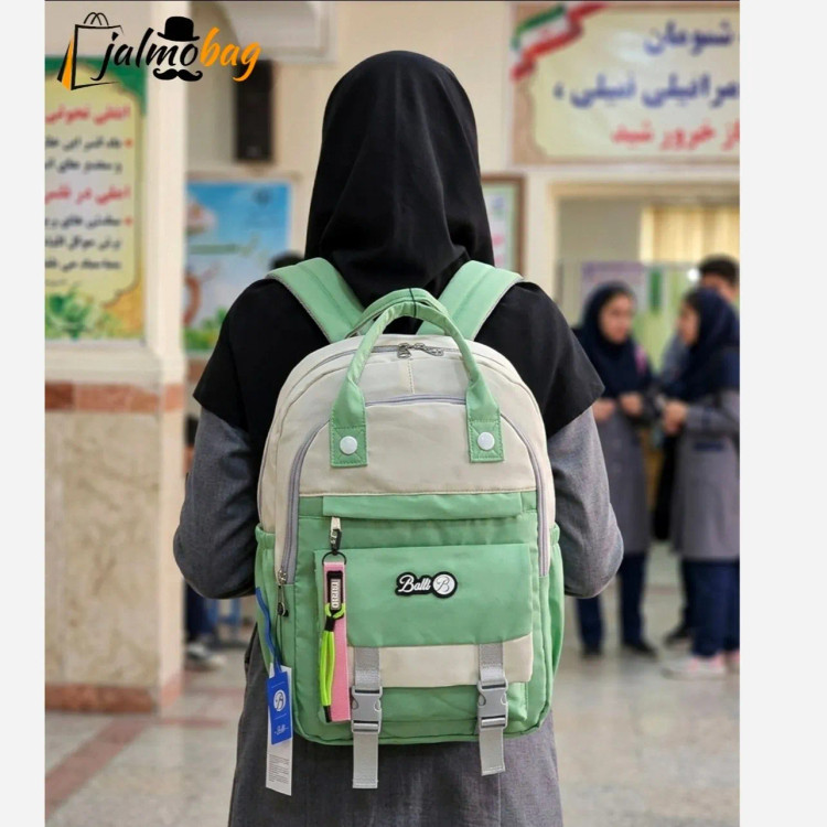کوله پشتی مدرسه ضد آب رنگی مناسب دبستان و راهنمایی