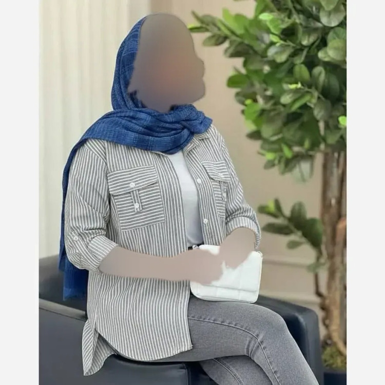 شومیز نخی راه راه جیب صلیبی فری سایز مدل کیمونو رنگی