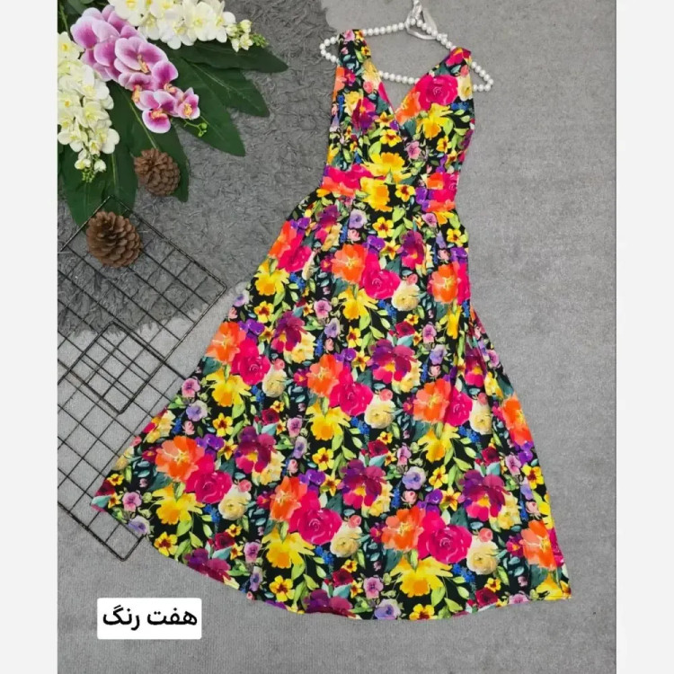 پیراهن نخی زنانه مدل فرشته فری سایز رنگی