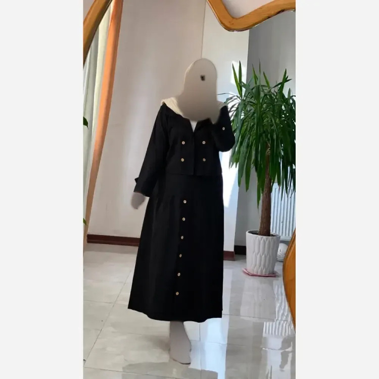 کت دامن جلو دکمه لنین اعلا فری سایز