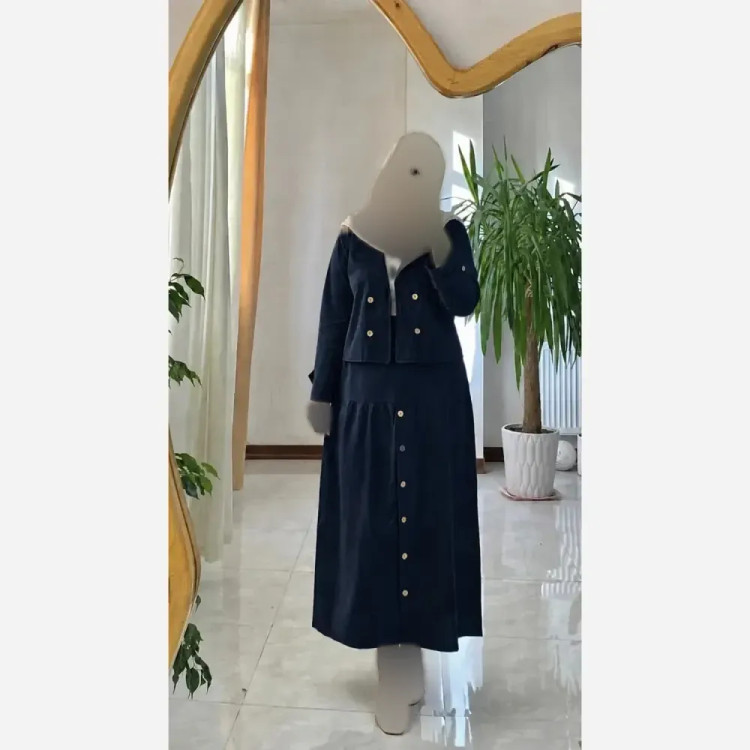 کت دامن جلو دکمه لنین اعلا فری سایز