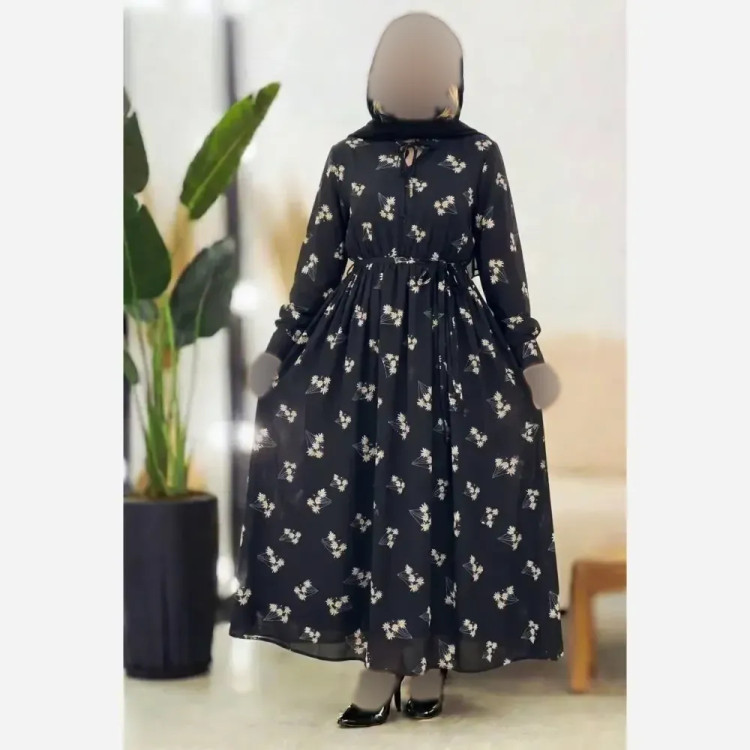 پیراهن زنانه باراکا جنس بوگاتی رنگ مشکی سایز فری سایز 38 تا 46