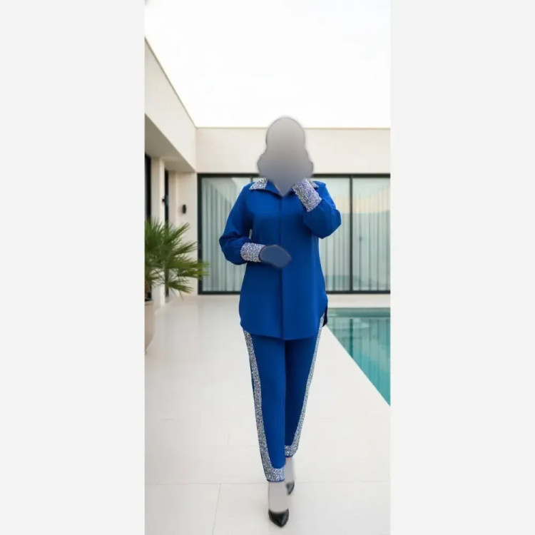 شومیز زنانه مازراتی نگیندار و مرواریددوزی شده تینا