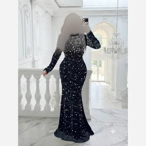 ماکسی مجلسی مدل بهاران جنس دالقیچ مروارید کوبی و نگین سایز 36 تا 48