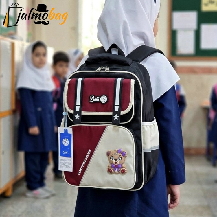 کوله پشتی مدرسه دخترانه طرح تدی برند پرزیدنت وارداتی مناسب پیش دبستانی و دبستان