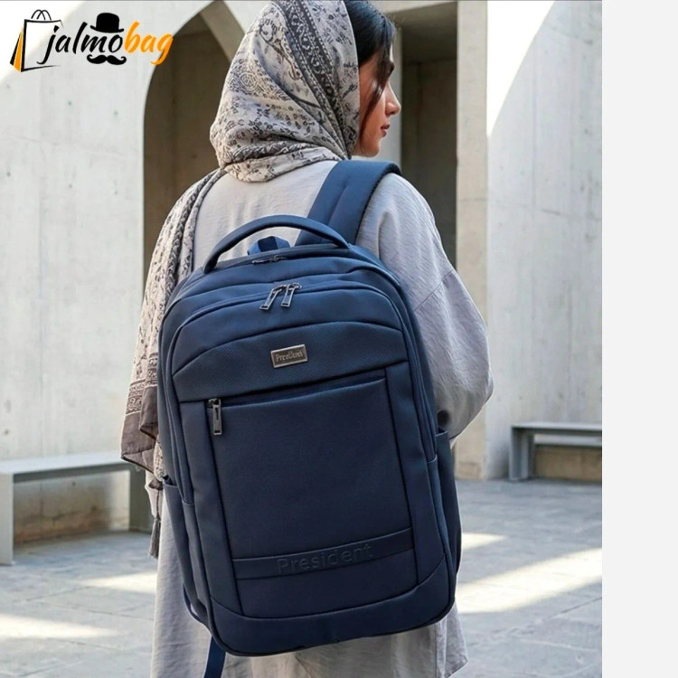 کوله پشتی اسپرت پریزیدنت وارداتی ضد خش جادار دو خانه جیب لپ تاپ