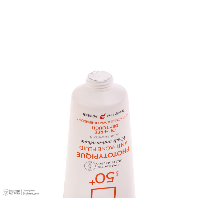 فلوئید ضد آفتاب بدون رنگ درماتیپیک مدل anti acne محافظ UVA،UVB مناسب برای انواع پوست حجم 40 میلی لیتر