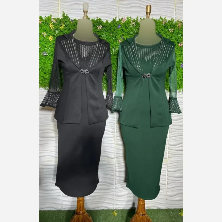 سارافون میدی غواصی گرم بالا نگیندار آستین تور سایز 36 تا 40