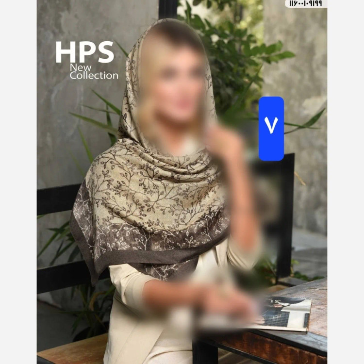 روسری نخی کشمیر قواره 120 دور دست دوز بهاره