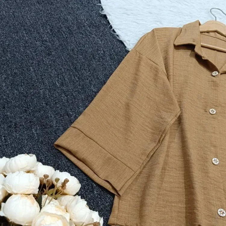 شومیز گره ای زنانه جنس سوپر شانتون درجه یک فری سایز