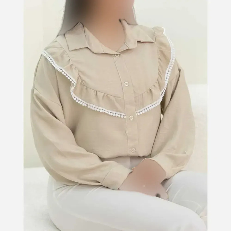 شومیز زنانه یقه چین جنس صوفیا فری سایز رنگ مشکی استخونی کرم سبز