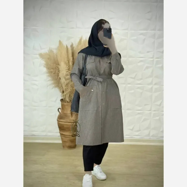 مانتو دیپلمات رنگی زنانه جنس پرشیا مکانیک فری سایز