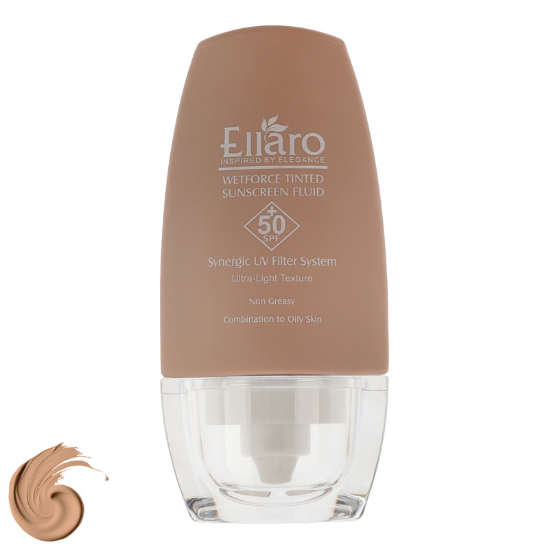 فلوئید ضد آفتاب رنگی صورت الارو SPF 50 مدل Wetforce محافظ در برابر اشعه UVA و UVB مناسب برای پوست چرب و مختلط حجم 50 میلیلیتر