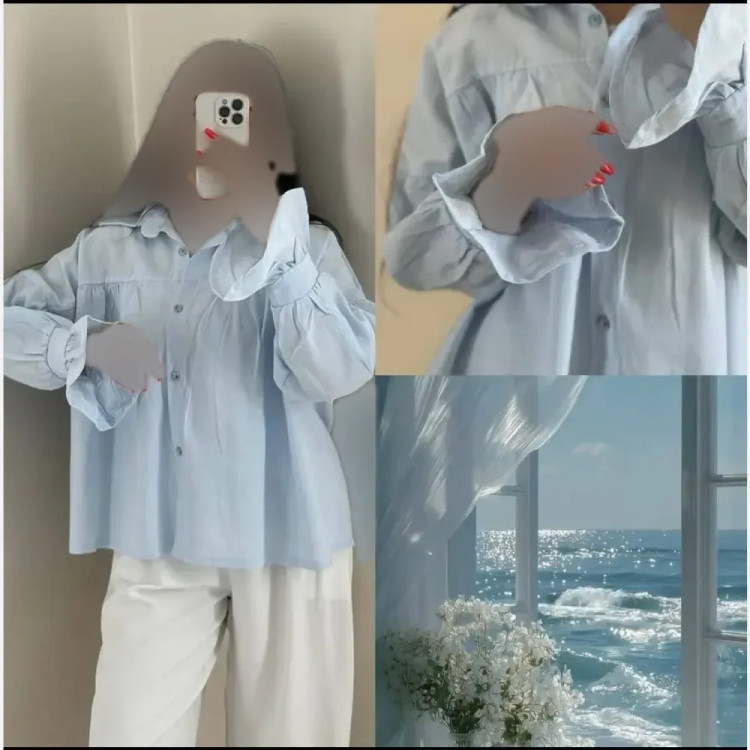 شومیز زنانه مدل لیسا استایل عروسکی فری سایز پارچه پری لطیف و خنک