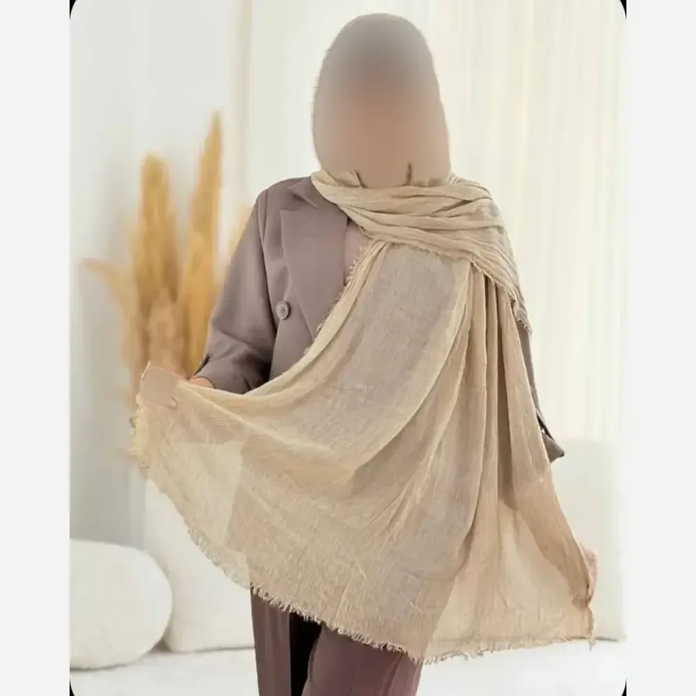 شال دور ریش پلیسه لمه دار سایز آزاد
