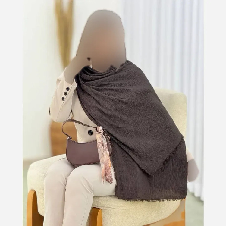 شال دور ریش پلیسه لمه دار سایز آزاد