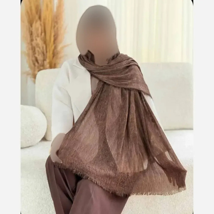 شال دور ریش پلیسه لمه دار سایز آزاد