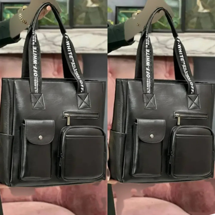کیف مهرانگیز چرم رنگ مشکی سایز 35 در 35