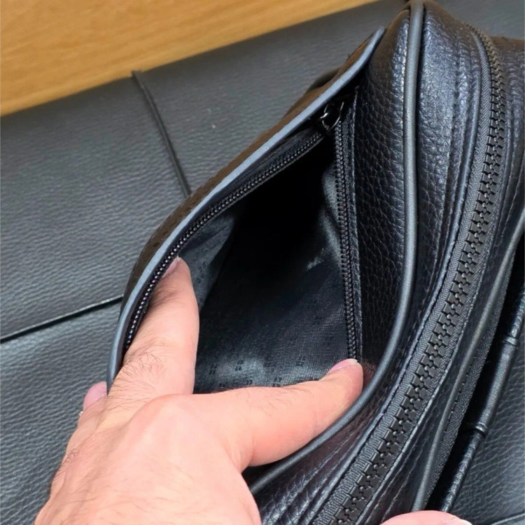 کیف دستی و دوشی مردانه مونت بلانک چرم صنعتی مدل سه کاره