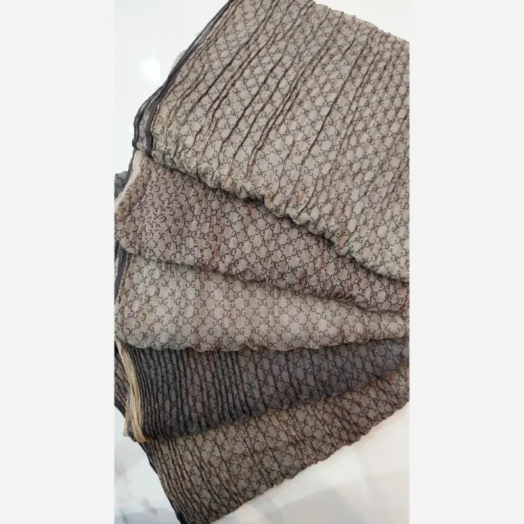 شال حریر پلیسه مجلسی بهاره سایز 200 در 75 سانت