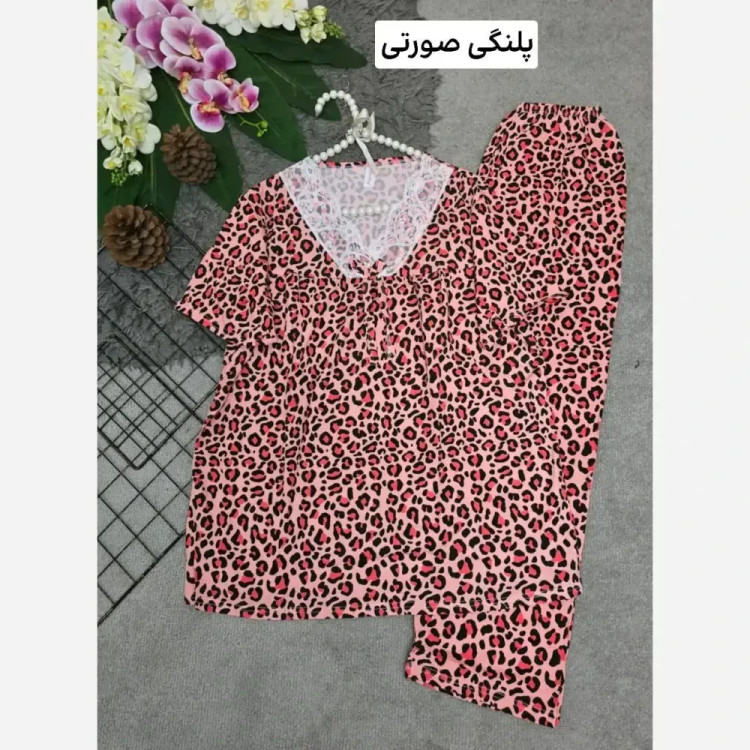 ست تیشرت و شلوار وارداتی گیاهی خنک فری سایز 36 تا 46