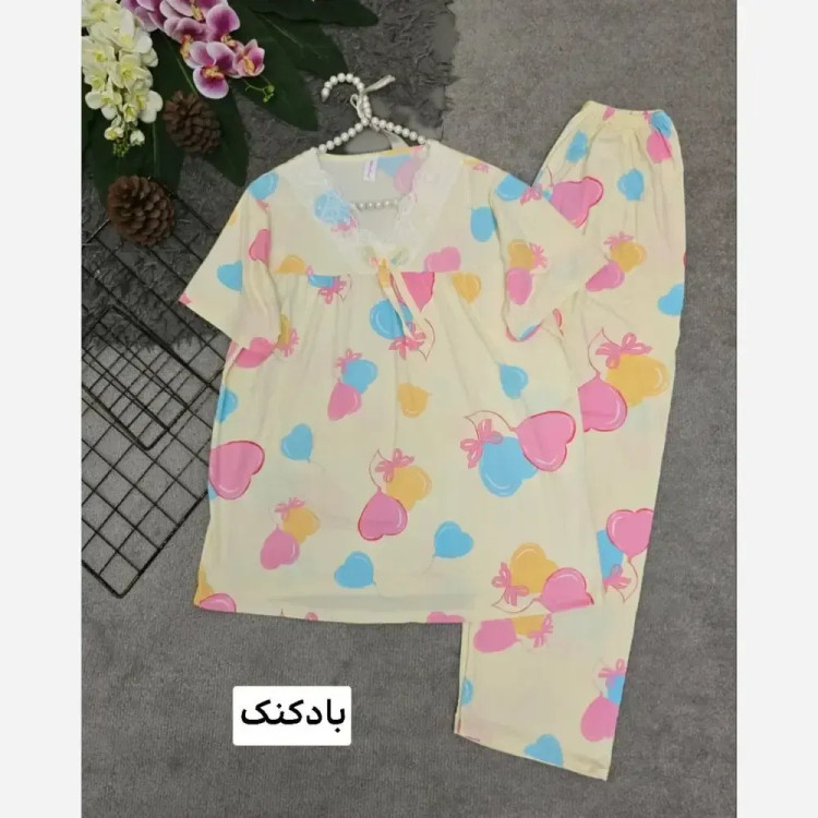 ست تیشرت و شلوار وارداتی گیاهی خنک فری سایز 36 تا 46