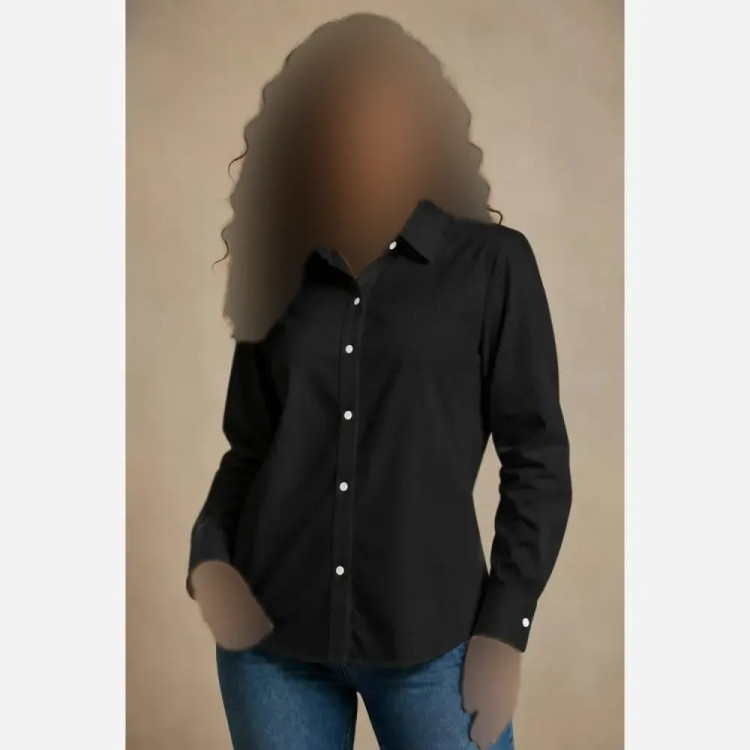 شومیز زنانه مشکی محرمی تترون نخ درجه یک فری سایز