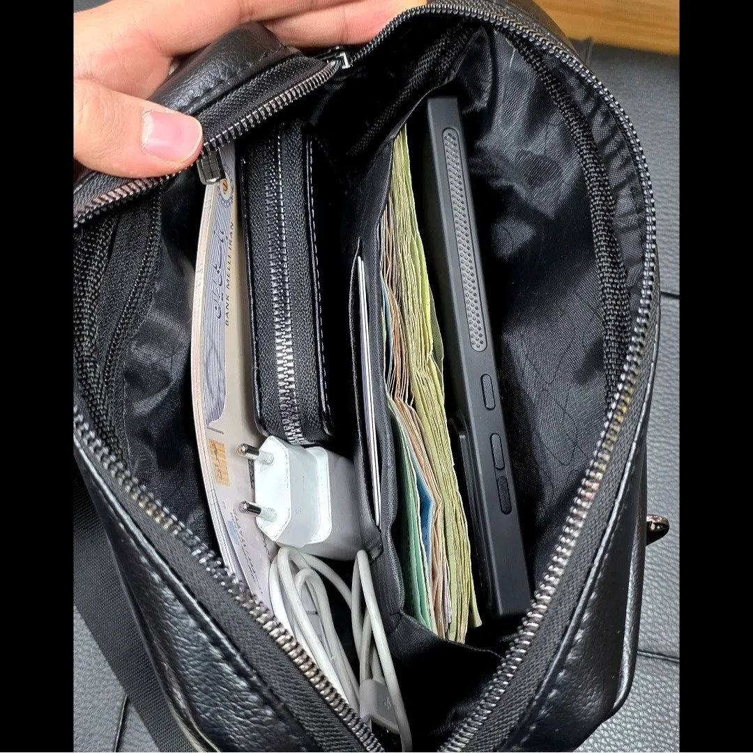 کیف دستی و دوشی پاسپورتی مونت بلانک چرم خارجی درجه یک