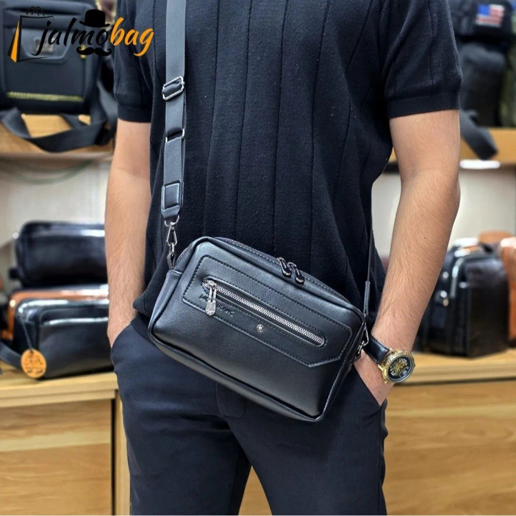 کیف دستی و دوشی پاسپورتی مونت بلانک چرم خارجی درجه یک