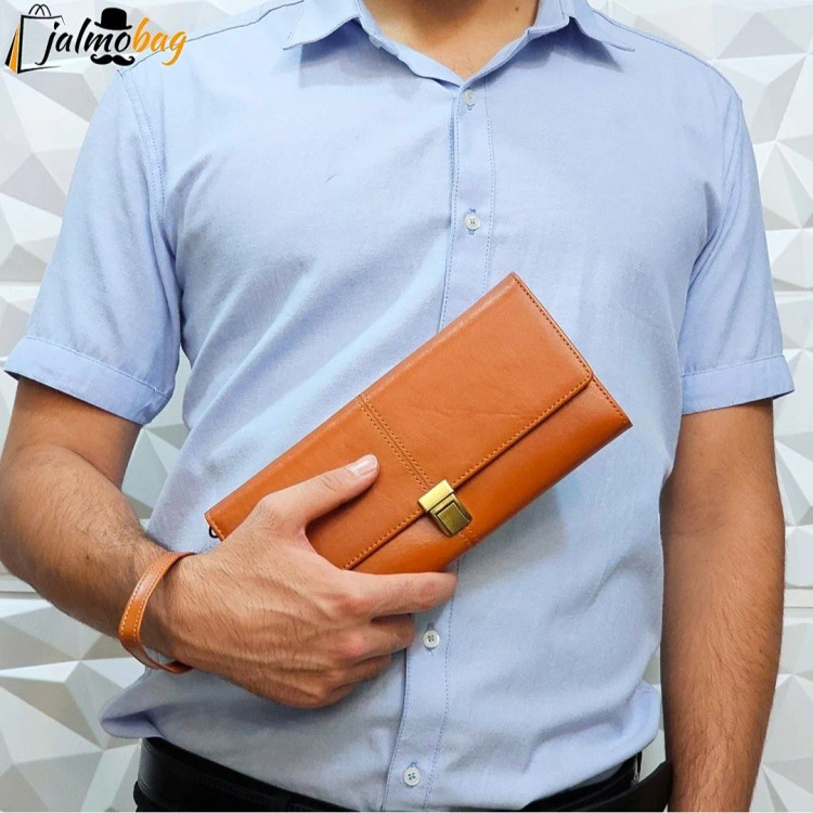 کیف دستی پاسپورتی چرم اصل گاوی مردانه