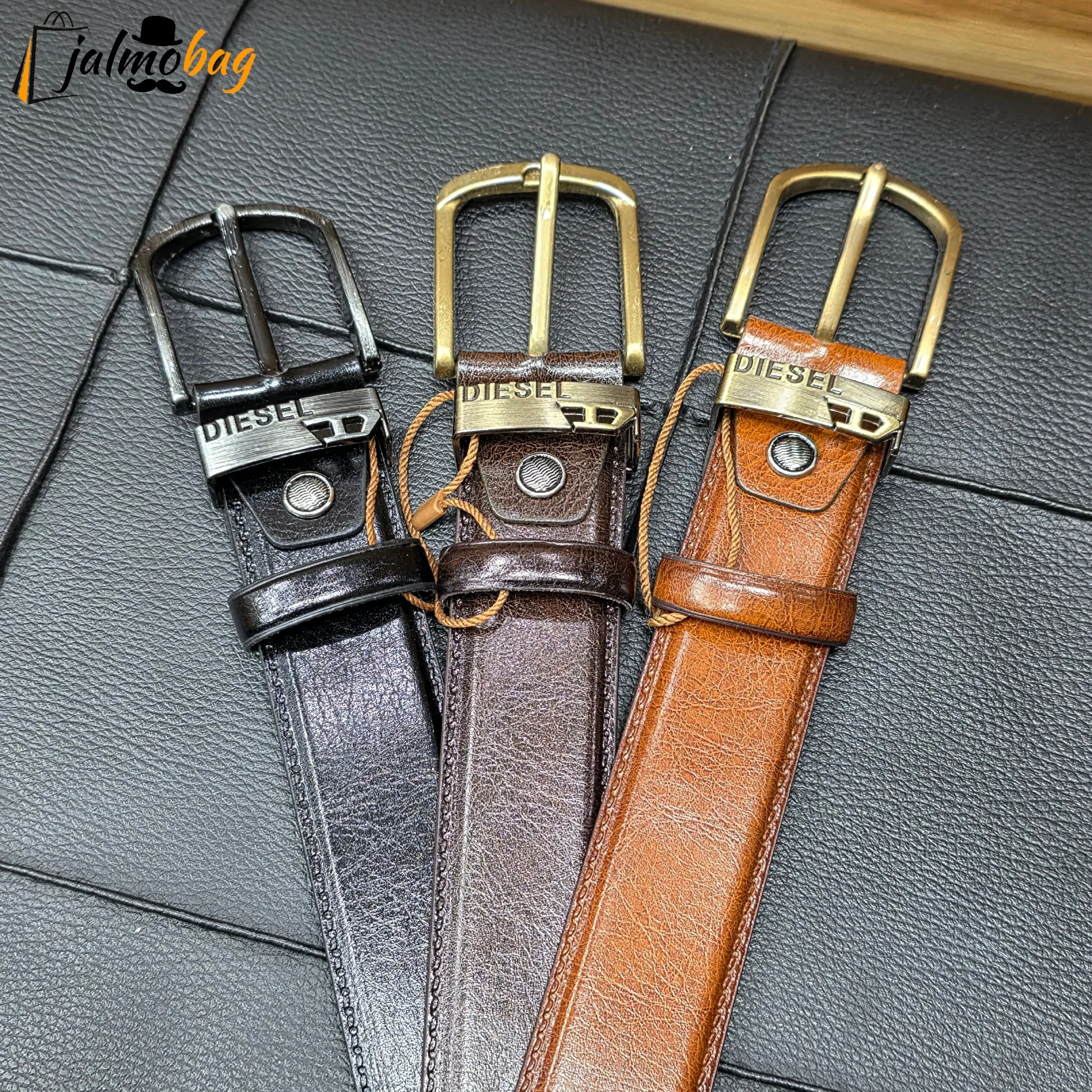 کمربند چرم صنعتی زبانه دار 4 سانت طول 125 سانتی متر سگک خارجی