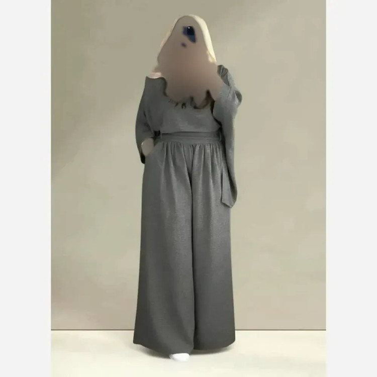 ست بلوز و شلوار زنانه جنس شانتون سایز فری 38 تا 48