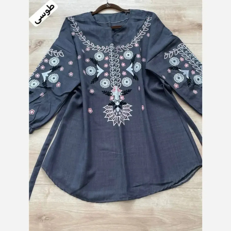 شومیز چاپی لنا جنس شانتون سایز فری فریز تا 48