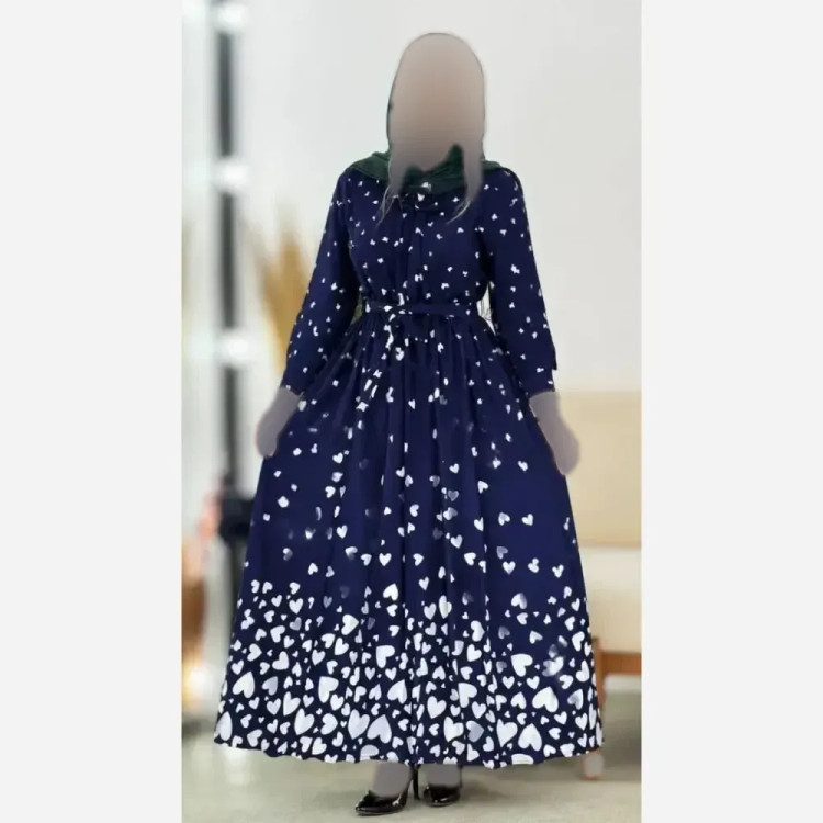 پیراهن زنانه بوگاتی مدل سوگل رنگ مشکی و سرمه ای فری سایز