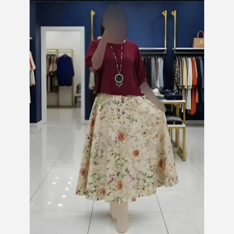 ست سارافن و شومیز یکتا جنس شومیز شانتون سارافن حریر سایز فری 38 تا 46