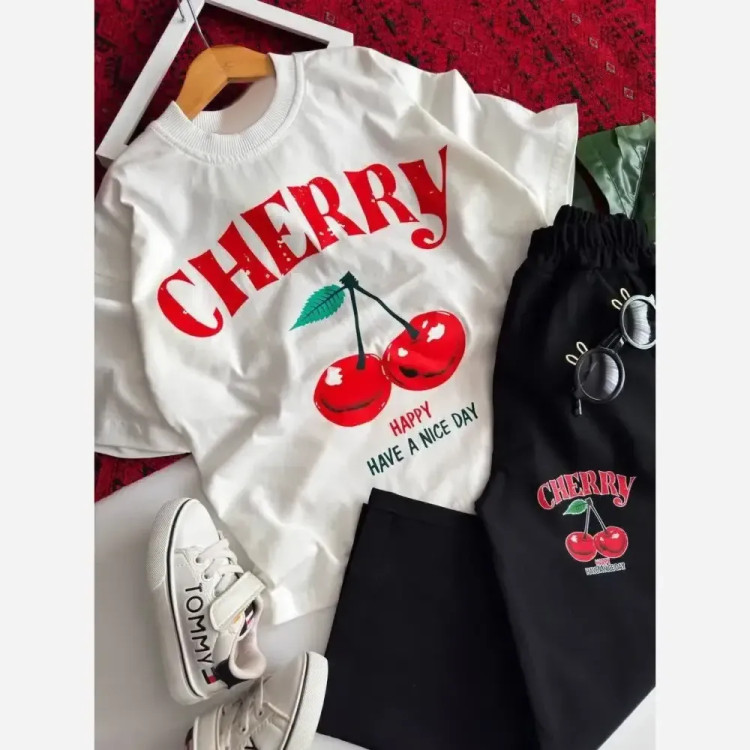 ست بلوز و شلوار گیلاس پنبه و کتان کش سفید سایز 50