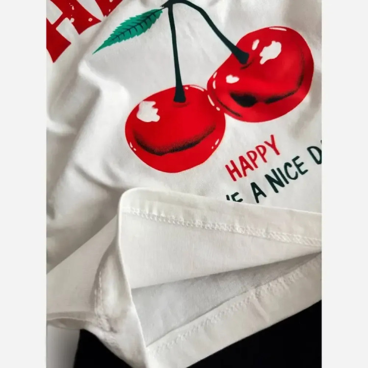 ست بلوز و شلوار گیلاس پنبه و کتان کش سفید سایز 50