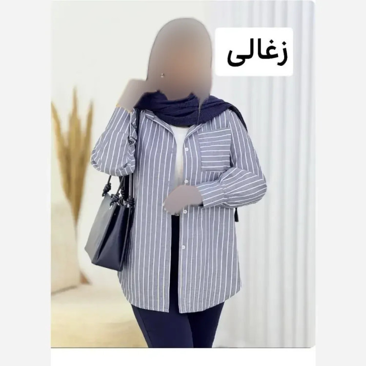 شومیز راه راه لنئین دلوین زنانه