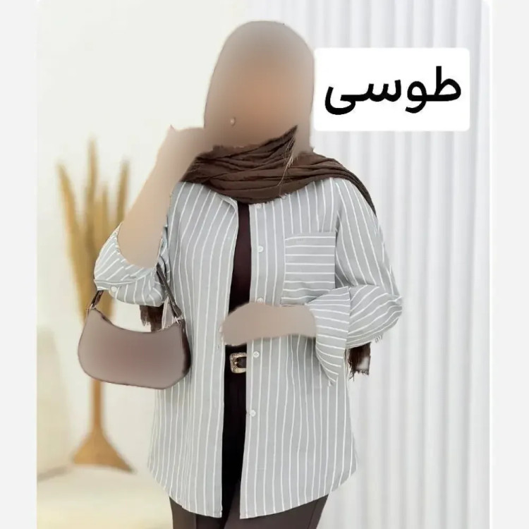 شومیز راه راه لنئین دلوین زنانه