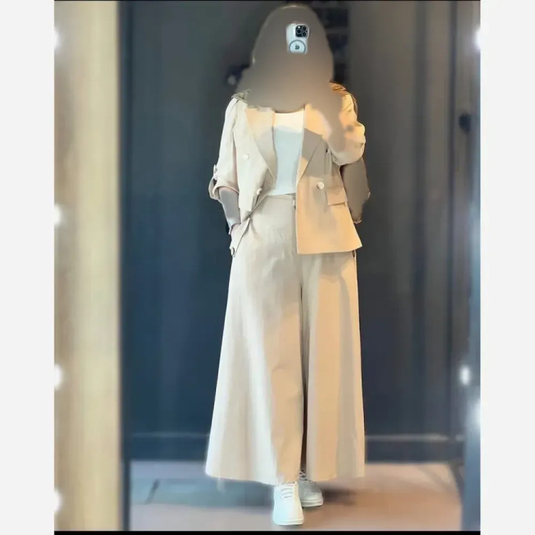 کت شلوار لنین نچرال زنانه مدل سوگل خنک تابستانی