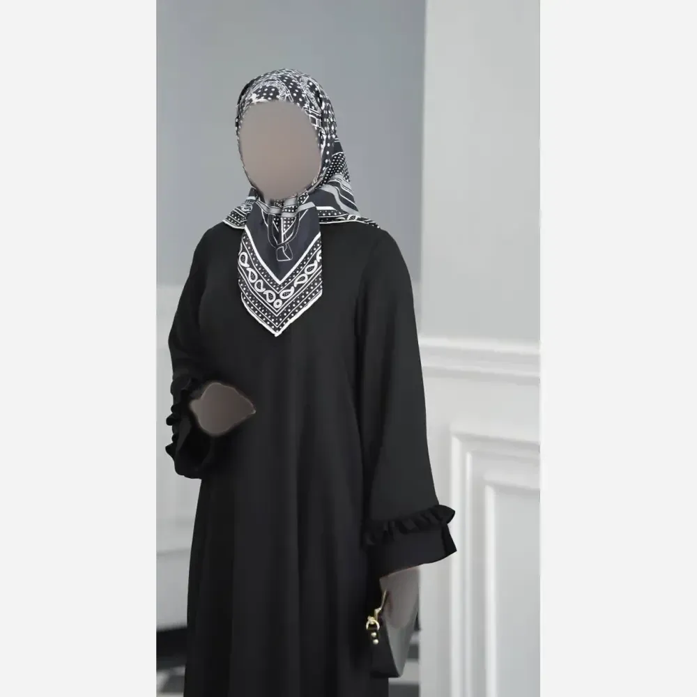 عبا آستین چین دار جنس شانتون فری سایز